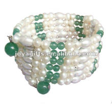 Bracelets et collier en forme de perles à l&#39;aventurine magnétique 36 &quot;